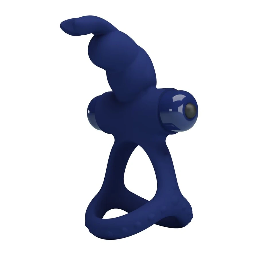 PRETTY LOVE - LUCHITO DOUBLE VIBRATING RING RABIT BLUE